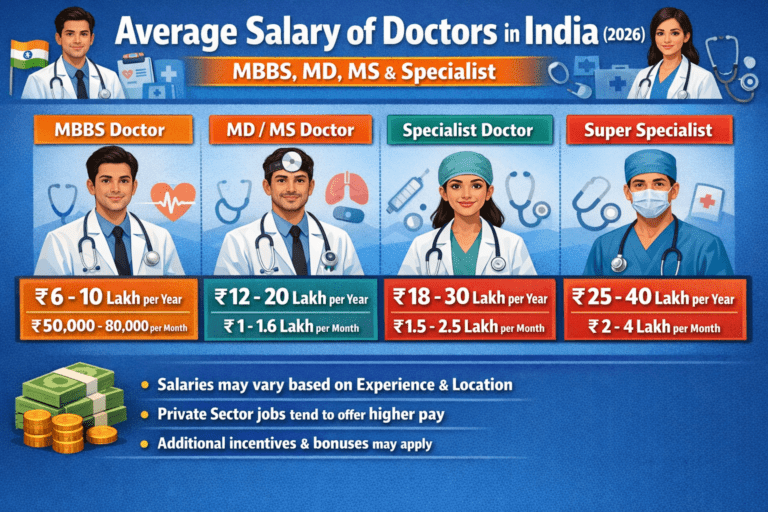 Average salary of doctor in india 2026