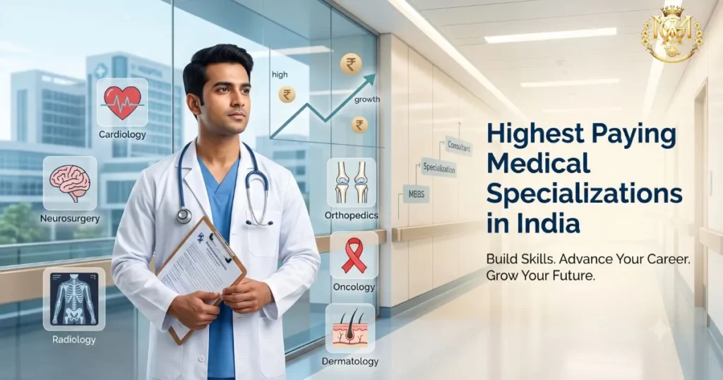 Doctor exploring the highest paying medical specializations in India for career growth after MBBS.
