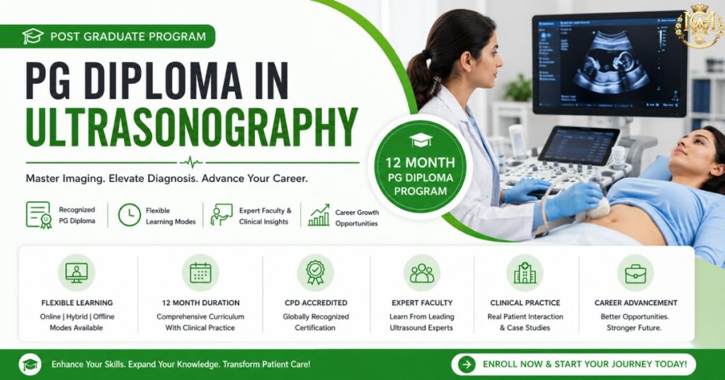 Doctor performing ultrasound scan on patient with modern diagnostic imaging equipment in clinical setting