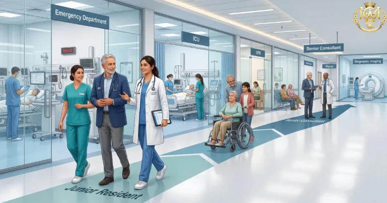 Clinical jobs after MBBS showing a young doctor providing patient care and building a successful clinical medical career in a modern hospital