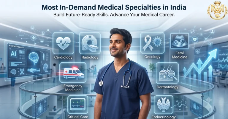 Doctor exploring the most in-demand medical specialties in India for future career growth after MBBS.