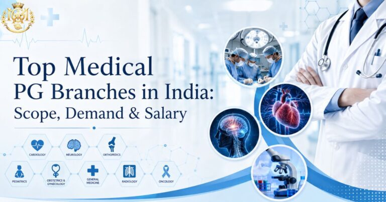 Doctor researching the top medical PG branches in India for specialization