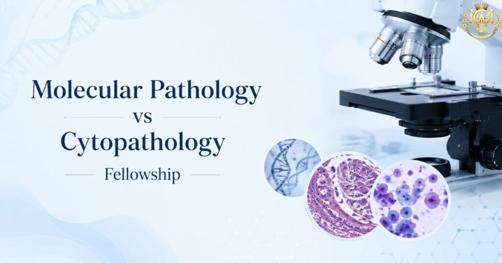 Pathologists comparing subspecialties to choose between a fellowship in molecular pathology and cytopathology