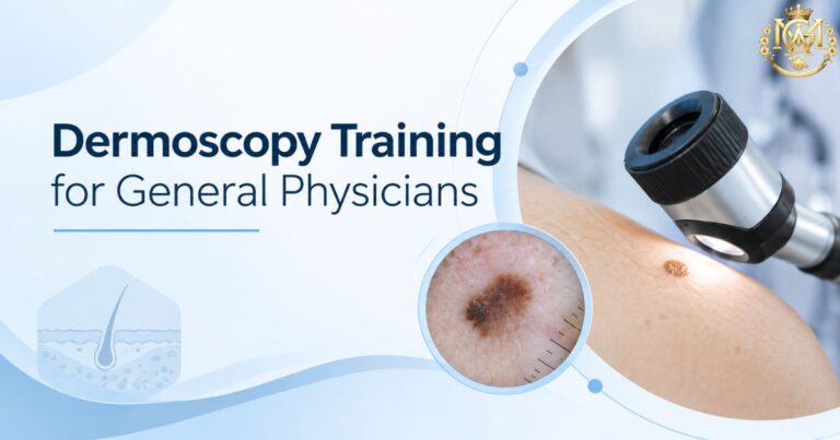 General physician receiving dermoscopy training to improve non-invasive skin diagnosis